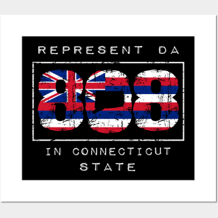 Rep Da 808 in Connecticut State by Hawaii Nei All Day Posters and Art